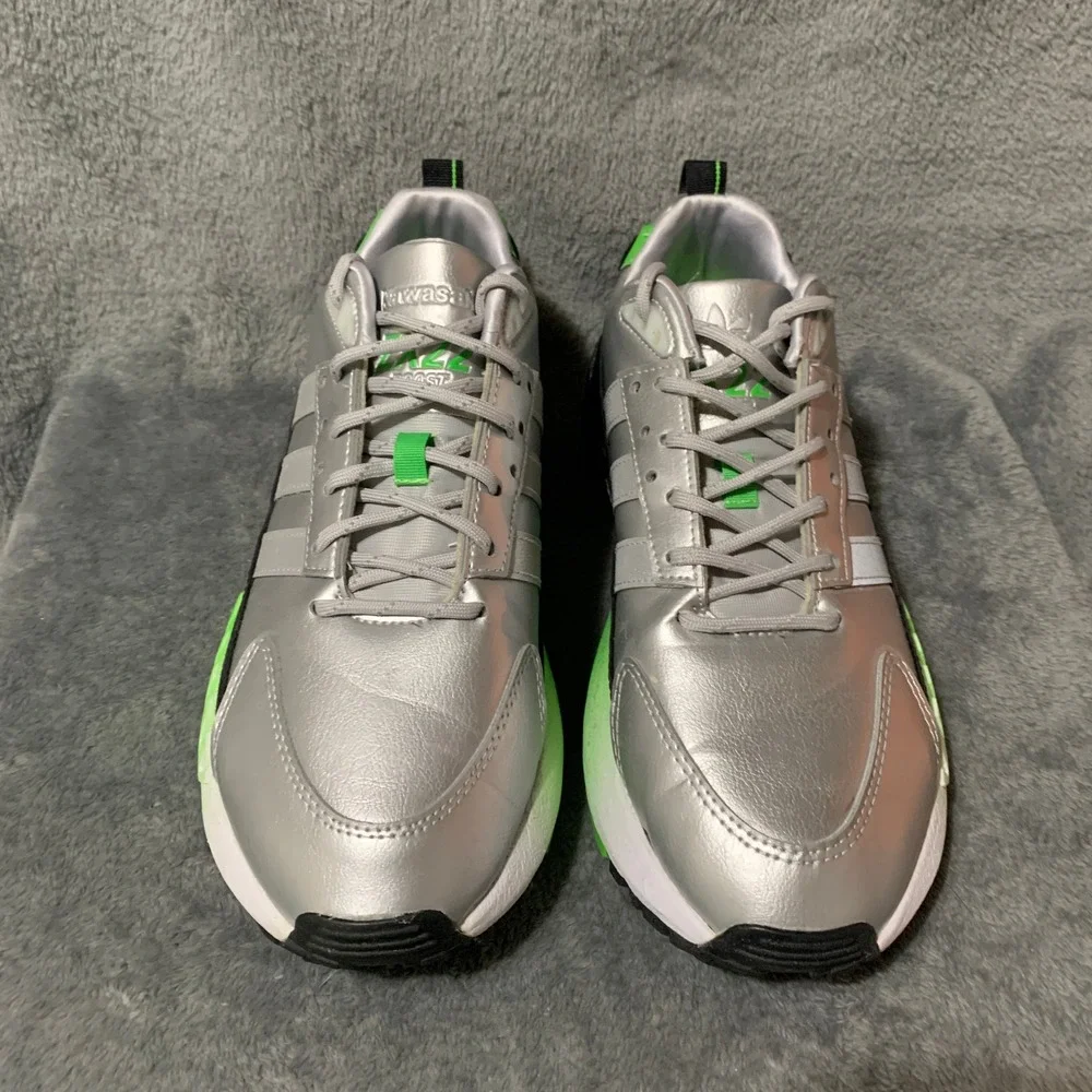 Adidas Kawasaki Ninja ZX22 Boost Silver Green Mens Sneakers GW2125 Size 8